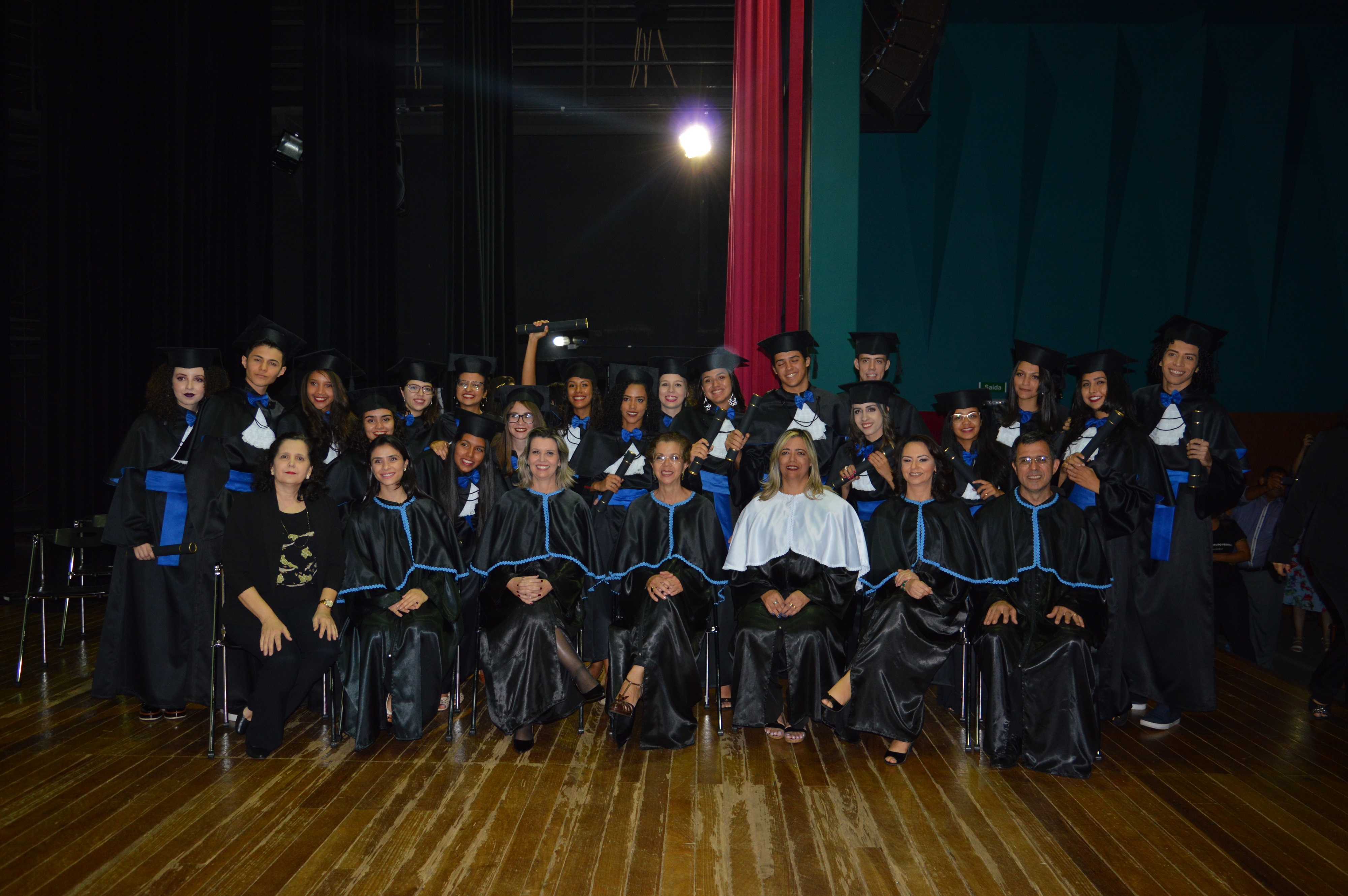 Solenidades de certificação de concluintes dos cursos técnicos do IFG - Câmpus Goiânia foram realizadas no Teatro do IFG, nos dias 11 e 14 de maio, à noite.